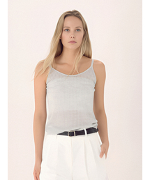 Linen Rib Sleeveless Knit _L.Grey