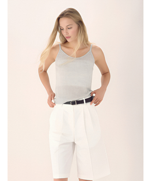 ACUD（アクド）の「Linen Rib Sleeveless Knit _L.Grey（Tシャツ/カットソー・レディース・ライトグレー・FREE）」の3枚目の写真