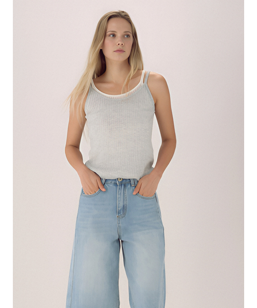 ACUD（アクド）の「Linen Rib Sleeveless Knit _L.Grey（Tシャツ/カットソー・レディース・ライトグレー・FREE）」の4枚目の写真