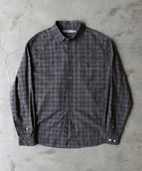 SLOWACID（スローアシッド）の「ガーメントダイチェックシャツ[パープル]（シャツ/ブラウス・レディース・その他・SMALL/MEDIUM/LARGE）」の2枚目の写真