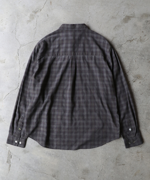 SLOWACID（スローアシッド）の「ガーメントダイチェックシャツ[パープル]（シャツ/ブラウス・レディース・その他・SMALL/MEDIUM/LARGE）」の3枚目の写真