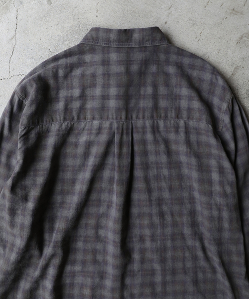 SLOWACID（スローアシッド）の「ガーメントダイチェックシャツ[パープル]（シャツ/ブラウス・レディース・その他・SMALL/MEDIUM/LARGE）」の5枚目の写真