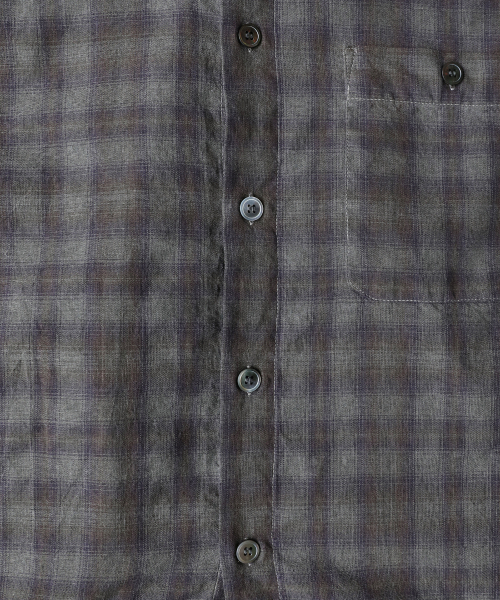 SLOWACID（スローアシッド）の「ガーメントダイチェックシャツ[パープル]（シャツ/ブラウス・レディース・その他・SMALL/MEDIUM/LARGE）」の6枚目の写真