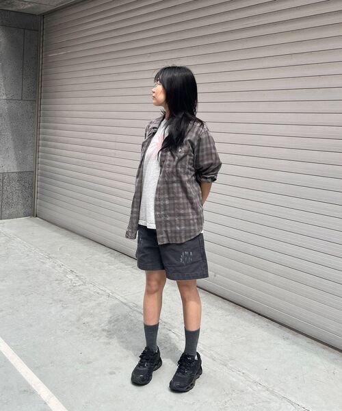 SLOWACID（スローアシッド）の「ガーメントダイチェックシャツ[パープル]（シャツ/ブラウス・レディース・その他・SMALL/MEDIUM/LARGE）」の9枚目の写真