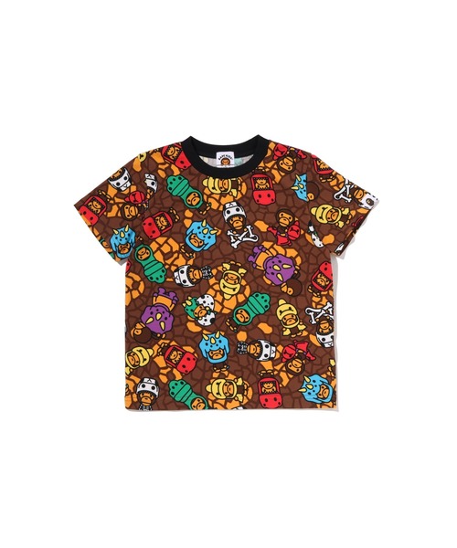 A BATHING APE(アベイシングエイプ)の「MILO MULTI DINOSAURS PATTERN TEE(Tシャツ/カットソー・キッズ・マルチ・100/130/110/140)」の1枚目の写真