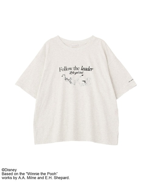 Green　Parks（グリーンパークス）の「Winnie the Pooh/フロッキーロゴTシャツ（Tシャツ/カットソー・レディース・チャコールグレー/ホワイト系その他・FREE）」の20枚目の写真