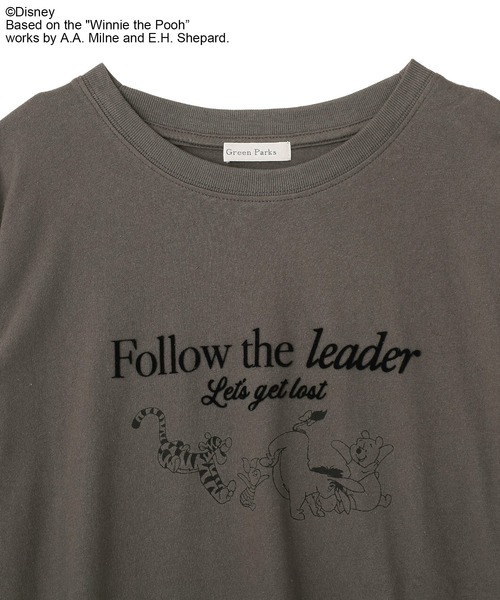 Green　Parks（グリーンパークス）の「Winnie the Pooh/フロッキーロゴTシャツ（Tシャツ/カットソー・レディース・チャコールグレー/ホワイト系その他・FREE）」の13枚目の写真