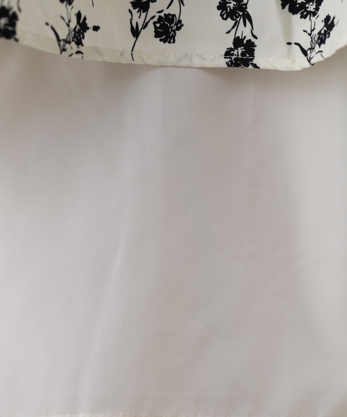 Ree&Mee(リーアンドミー)の「Ree&Mee 肩リボン 花 ドットプリント シャーリング キャミワンピ ワンピース(ワンピース・レディース・ブラック系2/ブラック系1/アイボリー系2/アイボリー系1・M)」の18枚目の写真