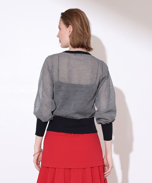 allureville(アルアバイル)の「シアーラミースキッパーカーディガン(カーディガン/ボレロ・レディース・ブルー系その他/レッド・2)」の16枚目の写真
