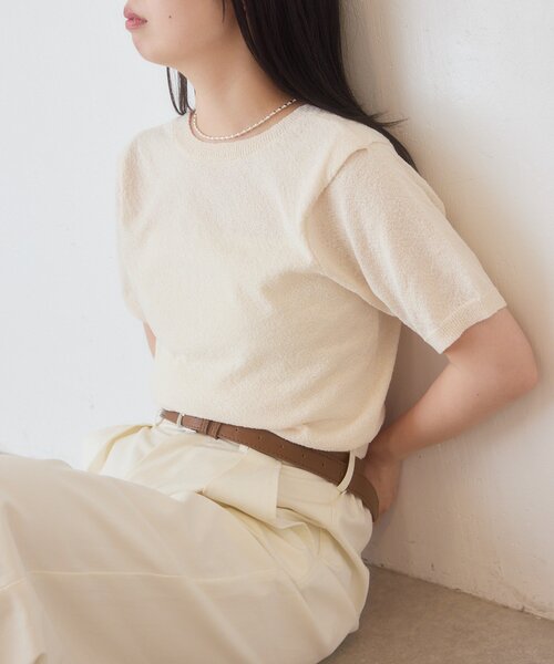 Kastane（カスタネ）の「【一部店舗限定】B ブークレショルダータックTEE（Tシャツ/カットソー・レディース・ネイビー/イエロー/アイボリー・FREE）」の21枚目の写真