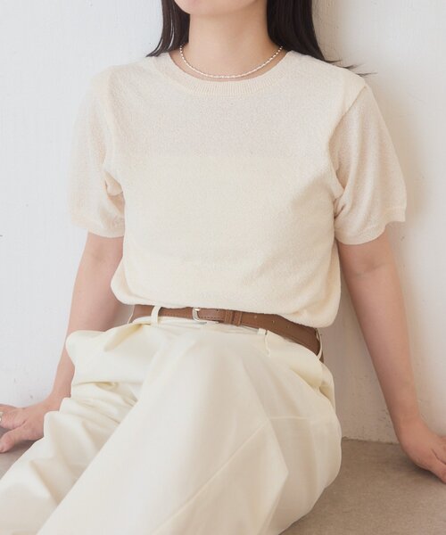 Kastane（カスタネ）の「【一部店舗限定】B ブークレショルダータックTEE（Tシャツ/カットソー・レディース・ネイビー/イエロー/アイボリー・FREE）」の22枚目の写真