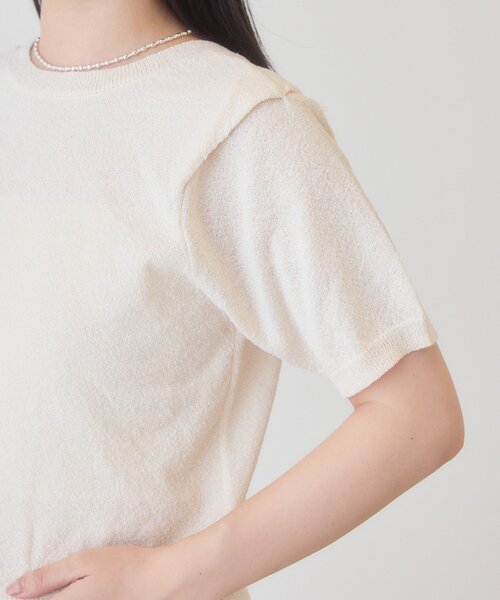 Kastane（カスタネ）の「【一部店舗限定】B ブークレショルダータックTEE（Tシャツ/カットソー・レディース・ネイビー/イエロー/アイボリー・FREE）」の4枚目の写真