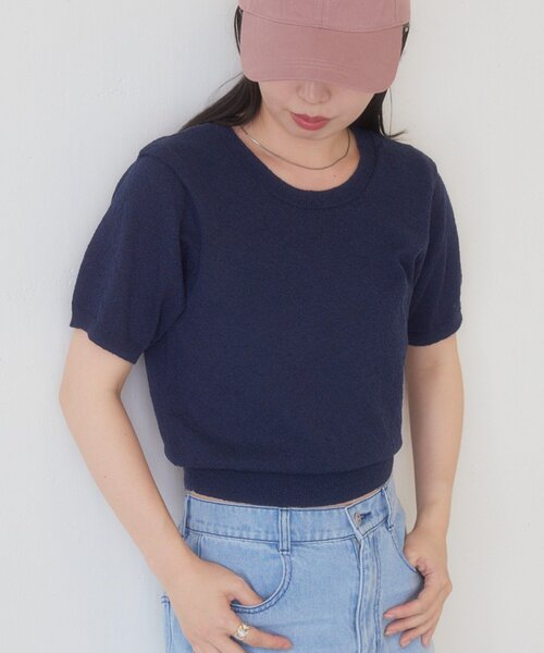 Kastane（カスタネ）の「【一部店舗限定】B ブークレショルダータックTEE（Tシャツ/カットソー・レディース・ネイビー/イエロー/アイボリー・FREE）」の10枚目の写真