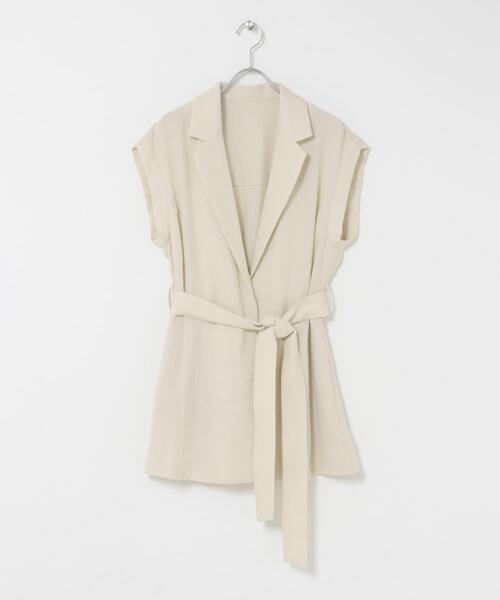URBAN RESEARCH ROSSO WOMEN(アーバンリサーチ ロッソ)の「ベルテッドウエストシェイプジレ(ダウンベスト・レディース・ライトベージュ/ブラック・FREE)」の8枚目の写真