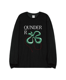 OUNDERR（オアンダーアール）の「3Dフラワーオーバーサイズロングスリーブ[ブラック]（Tシャツ/カットソー）」