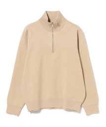 ダブルフェイス ハーフジップ ニット