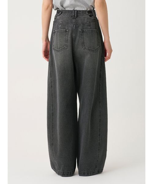 SNIDEL(スナイデル)の「リボンビジューワイドパンツ(その他パンツ・レディース・ライトブルー/ブラック・1/0)」の5枚目の写真