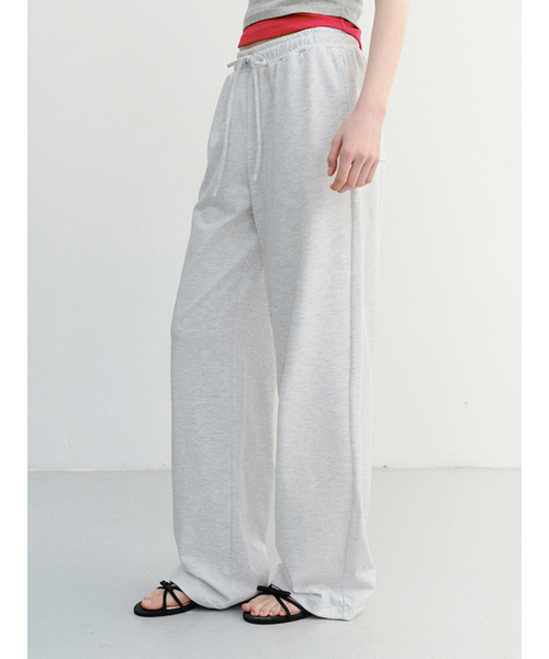 DUNST(ダンスト)の「SUMMER WIDE JOGGER PANTS_UDPA6B225_LIGHT MELANGE GREY(スウェットパンツ・レディース・ライトグレー・LARGE/MEDIUM/SMALL)」の2枚目の写真