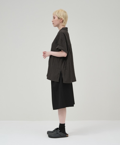 lit(リット)の「Nylon Half Sleeve Shirt(シャツ/ブラウス・レディース・オフホワイト/チャコールグレー・FREE)」の7枚目の写真