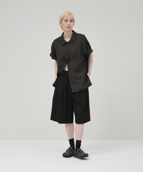 lit(リット)の「Nylon Half Sleeve Shirt(シャツ/ブラウス・レディース・オフホワイト/チャコールグレー・FREE)」の8枚目の写真