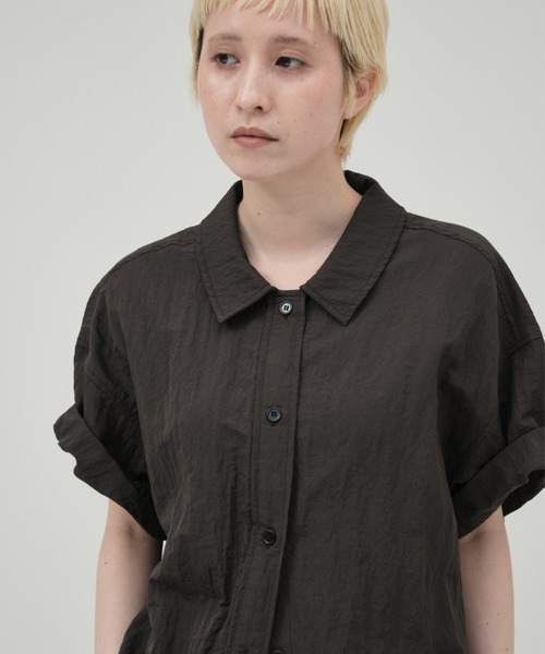 lit(リット)の「Nylon Half Sleeve Shirt(シャツ/ブラウス・レディース・オフホワイト/チャコールグレー・FREE)」の3枚目の写真