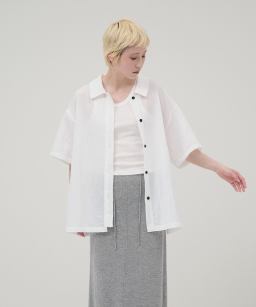 lit(リット)の「Nylon Half Sleeve Shirt(シャツ/ブラウス・レディース・オフホワイト/チャコールグレー・FREE)」の21枚目の写真
