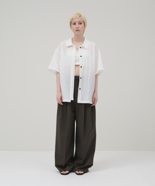 lit(リット)の「Nylon Half Sleeve Shirt(シャツ/ブラウス・レディース・オフホワイト/チャコールグレー・FREE)」の17枚目の写真
