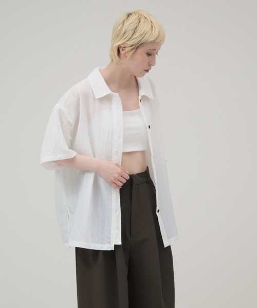 lit(リット)の「Nylon Half Sleeve Shirt(シャツ/ブラウス・レディース・オフホワイト/チャコールグレー・FREE)」の11枚目の写真