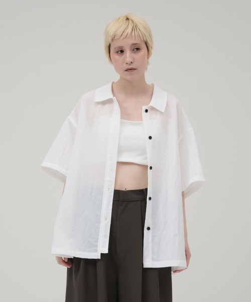 lit(リット)の「Nylon Half Sleeve Shirt(シャツ/ブラウス・レディース・オフホワイト/チャコールグレー・FREE)」の13枚目の写真