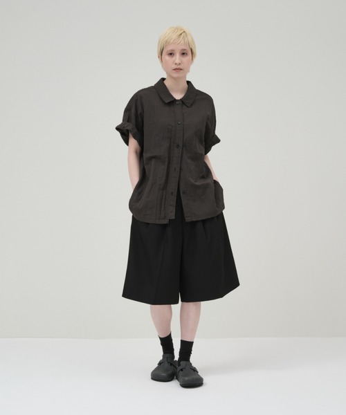 lit(リット)の「Nylon Half Sleeve Shirt(シャツ/ブラウス・レディース・オフホワイト/チャコールグレー・FREE)」の5枚目の写真