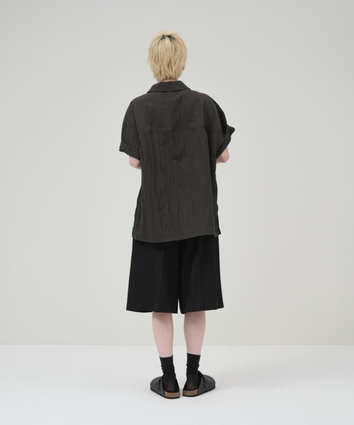 lit(リット)の「Nylon Half Sleeve Shirt(シャツ/ブラウス・レディース・オフホワイト/チャコールグレー・FREE)」の6枚目の写真