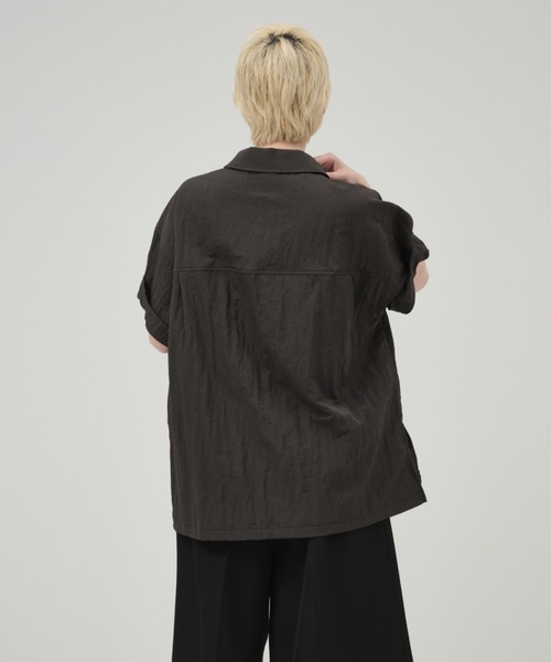 lit(リット)の「Nylon Half Sleeve Shirt(シャツ/ブラウス・レディース・オフホワイト/チャコールグレー・FREE)」の4枚目の写真