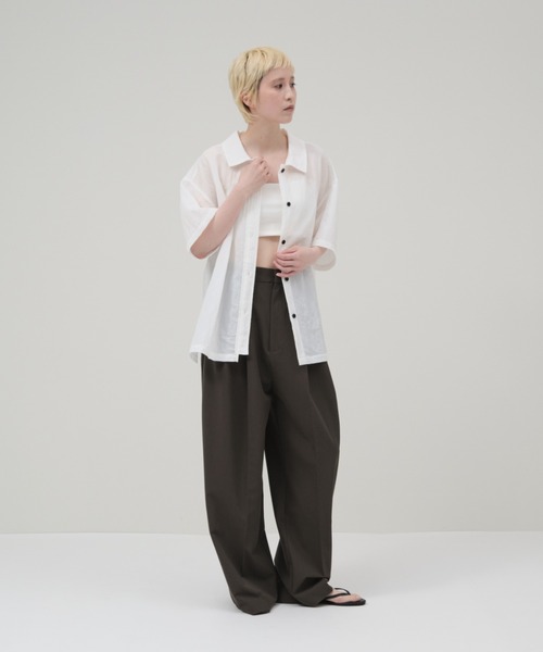 lit(リット)の「Nylon Half Sleeve Shirt(シャツ/ブラウス・レディース・オフホワイト/チャコールグレー・FREE)」の20枚目の写真