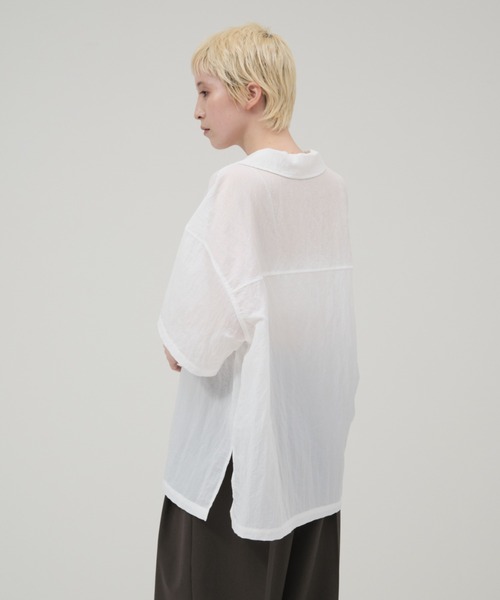 lit(リット)の「Nylon Half Sleeve Shirt(シャツ/ブラウス・レディース・オフホワイト/チャコールグレー・FREE)」の15枚目の写真
