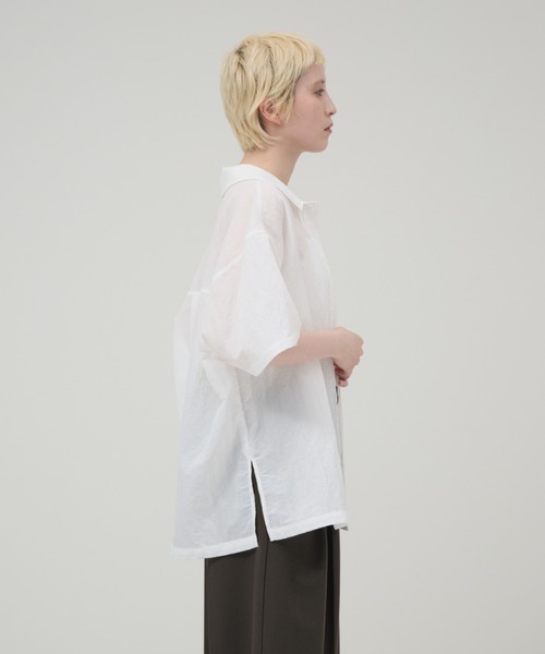 lit(リット)の「Nylon Half Sleeve Shirt(シャツ/ブラウス・レディース・オフホワイト/チャコールグレー・FREE)」の14枚目の写真