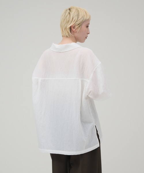 lit(リット)の「Nylon Half Sleeve Shirt(シャツ/ブラウス・レディース・オフホワイト/チャコールグレー・FREE)」の12枚目の写真