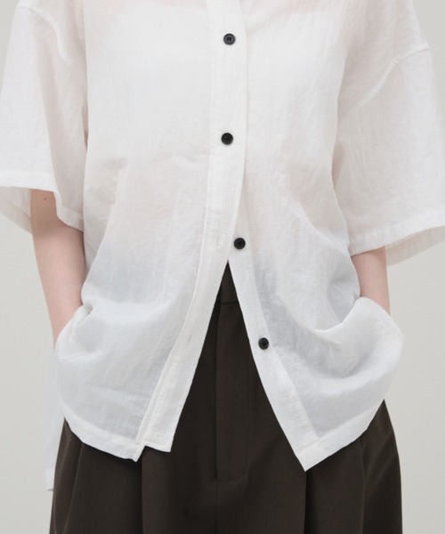 lit(リット)の「Nylon Half Sleeve Shirt(シャツ/ブラウス・レディース・オフホワイト/チャコールグレー・FREE)」の16枚目の写真