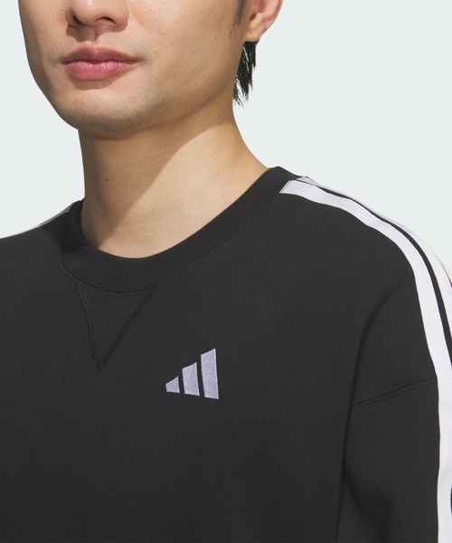 adidas(アディダス)の「エッセンシャルズ プラス ルーズフィット スリーストライプス フレンチテリー スウェットシャツ / トレーナー / アディダス adidas(スウェット・メンズ・ブラック・3XL/XX-LARGE/MEDIUM/LARGE/SMALL/X-LARGE)」の5枚目の写真