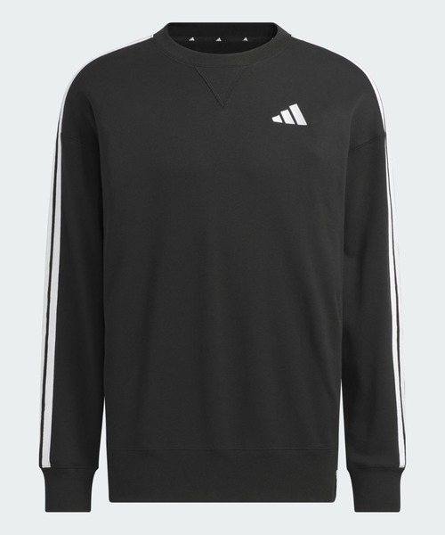 adidas(アディダス)の「エッセンシャルズ プラス ルーズフィット スリーストライプス フレンチテリー スウェットシャツ / トレーナー / アディダス adidas(スウェット・メンズ・ブラック・3XL/XX-LARGE/MEDIUM/LARGE/SMALL/X-LARGE)」の6枚目の写真