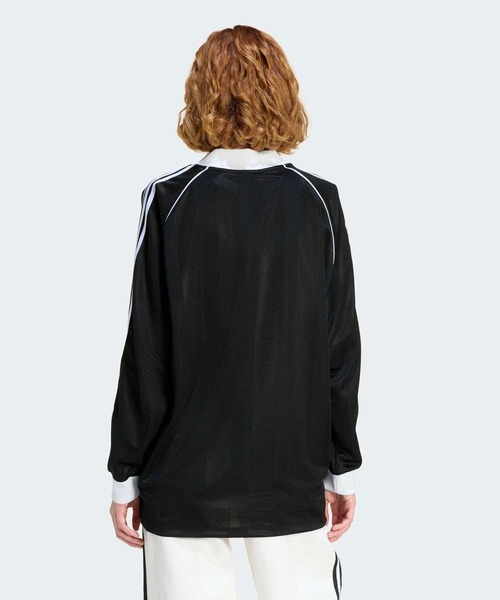 adidas(アディダス)の「スリーストライプス ジャカード 長袖Tシャツ / ロンT / アディダスオリジナルス adidas Originals(Tシャツ/カットソー・レディース・ブラック・XX-LARGE/LARGE/MEDIUM/SMALL/X-LARGE/X-SMALL)」の2枚目の写真