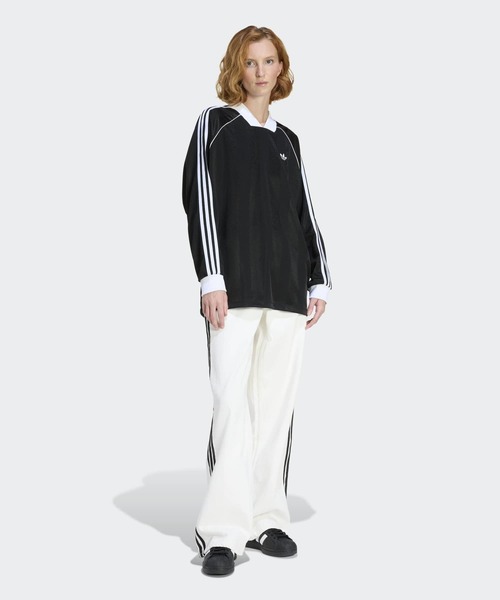 adidas(アディダス)の「スリーストライプス ジャカード 長袖Tシャツ / ロンT / アディダスオリジナルス adidas Originals(Tシャツ/カットソー・レディース・ブラック・XX-LARGE/LARGE/MEDIUM/SMALL/X-LARGE/X-SMALL)」の5枚目の写真