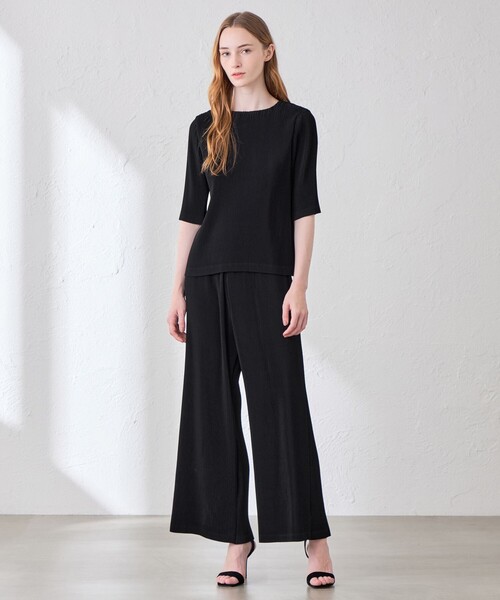 MACKINTOSH LONDON(マッキントッシュ ロンドン)の「フィネスボイルプリーツブラウス(シャツ/ブラウス・レディース・ブラック/ベージュ系その他・38/36)」の3枚目の写真