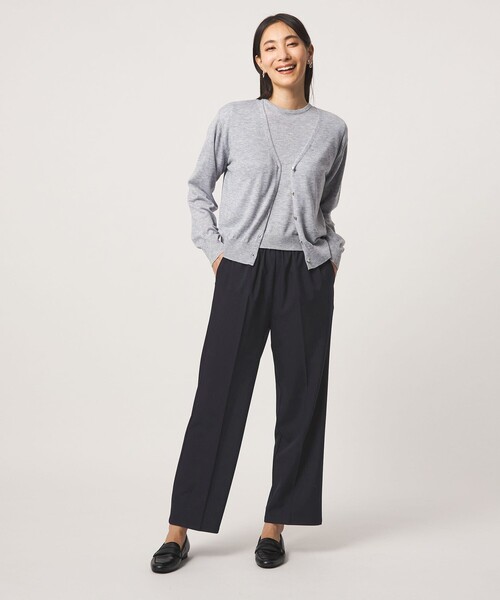 A DAY IN THE LIFE UNITED ARROWS（アデイインザライフユナイテッドアローズ）の「ストライプ イージー ワイドパンツ ‐ウォッシャブル‐＜A DAY IN THE LIFE＞（その他パンツ・レディース・ネイビー/ダークグレー・40/38/36）」の4枚目の写真