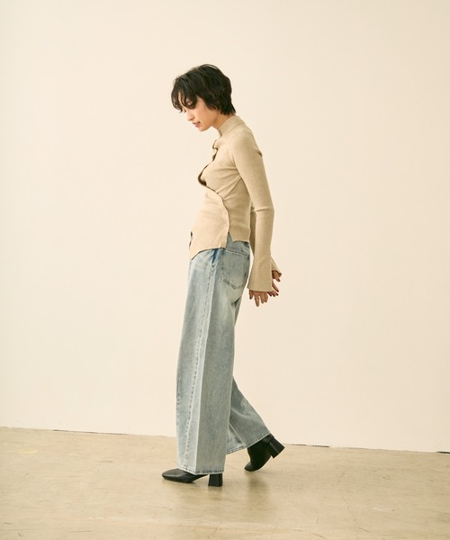 uchi.（ウチ）の「アシンメトリーリブニットトップス（ニット/セーター・レディース・グレー/ベージュ/ブラウン・FREE）」の8枚目の写真