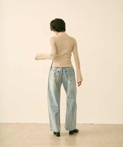 uchi.（ウチ）の「アシンメトリーリブニットトップス（ニット/セーター・レディース・グレー/ベージュ/ブラウン・FREE）」の9枚目の写真