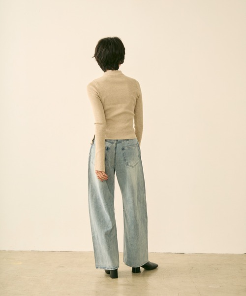 uchi.（ウチ）の「アシンメトリーリブニットトップス（ニット/セーター・レディース・グレー/ベージュ/ブラウン・FREE）」の10枚目の写真