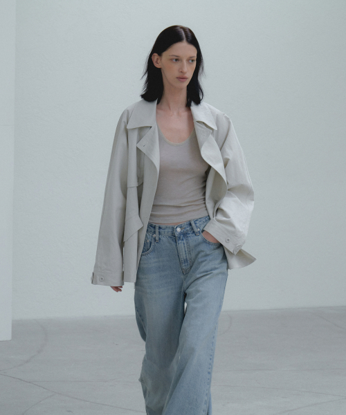 108POUND(108パウンド)の「Cotton Half Trench Coat_Grayish beige(トレンチコート・レディース・その他・FREE)」の1枚目の写真