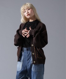 B omnivore/ビーオムニボー　STITCH KNIT CARDIGAN
