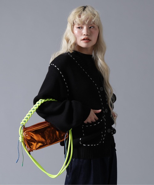 BEAVER(ビーバー)の「B omnivore/ビーオムニボー STITCH KNIT CARDIGAN(カーディガン/ボレロ・レディース・ブラック/ブラウン/グレー/オフホワイト・FREE)」の7枚目の写真
