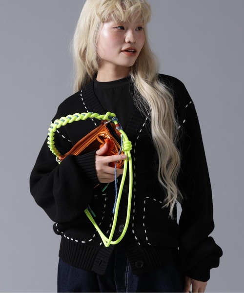 BEAVER(ビーバー)の「B omnivore/ビーオムニボー STITCH KNIT CARDIGAN(カーディガン/ボレロ・レディース・ブラック/ブラウン/グレー/オフホワイト・FREE)」の9枚目の写真